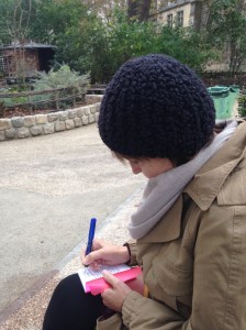 Describing the park on the Boulevard St-Germain where Maggie takes Mila in her stroller.